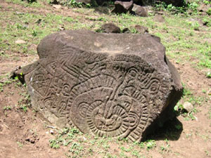 Amérique Centrale, Nicaragua, petroglyphe de l'ile d'ometepe