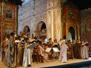 Bolivie, Santa Cruz, Chiquitanias, Missions Jesuites, Conception, les enfants du choeur de Moxos chantent