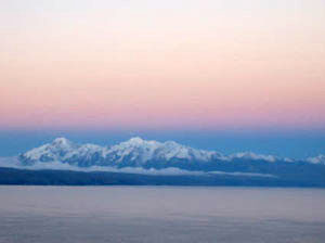 Bolivie, isla del sol, vue de la cordillere royale et du lac