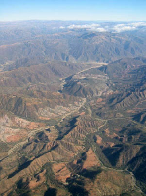 Bolivie, Sucre, vue aerienne des environs
