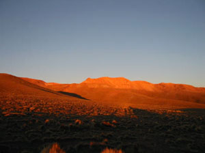 Bolivie, Sud Lipez, coucher de soleil